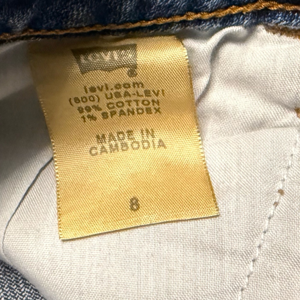 Levi's Blue Distressed Jean Shorts - Picture 4 of 5